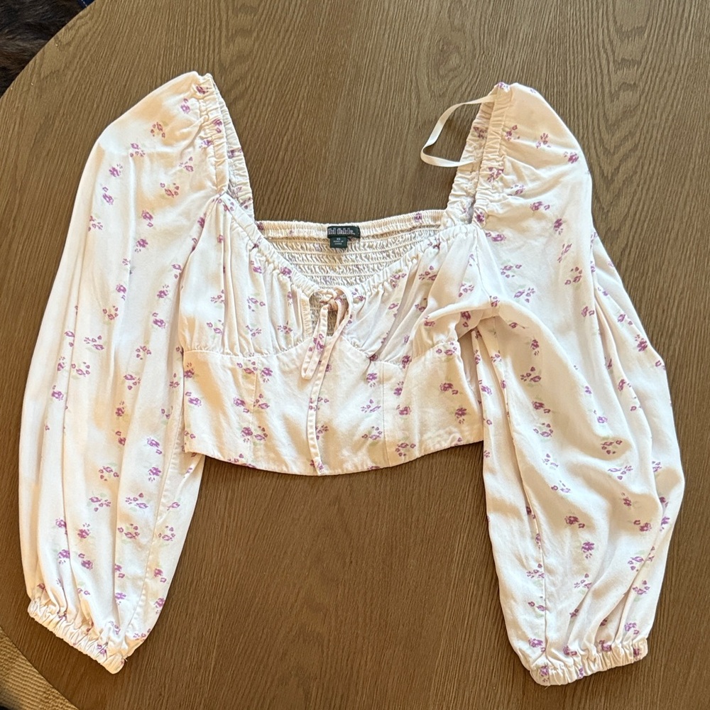 Floral Cream Puff Sleeve Top